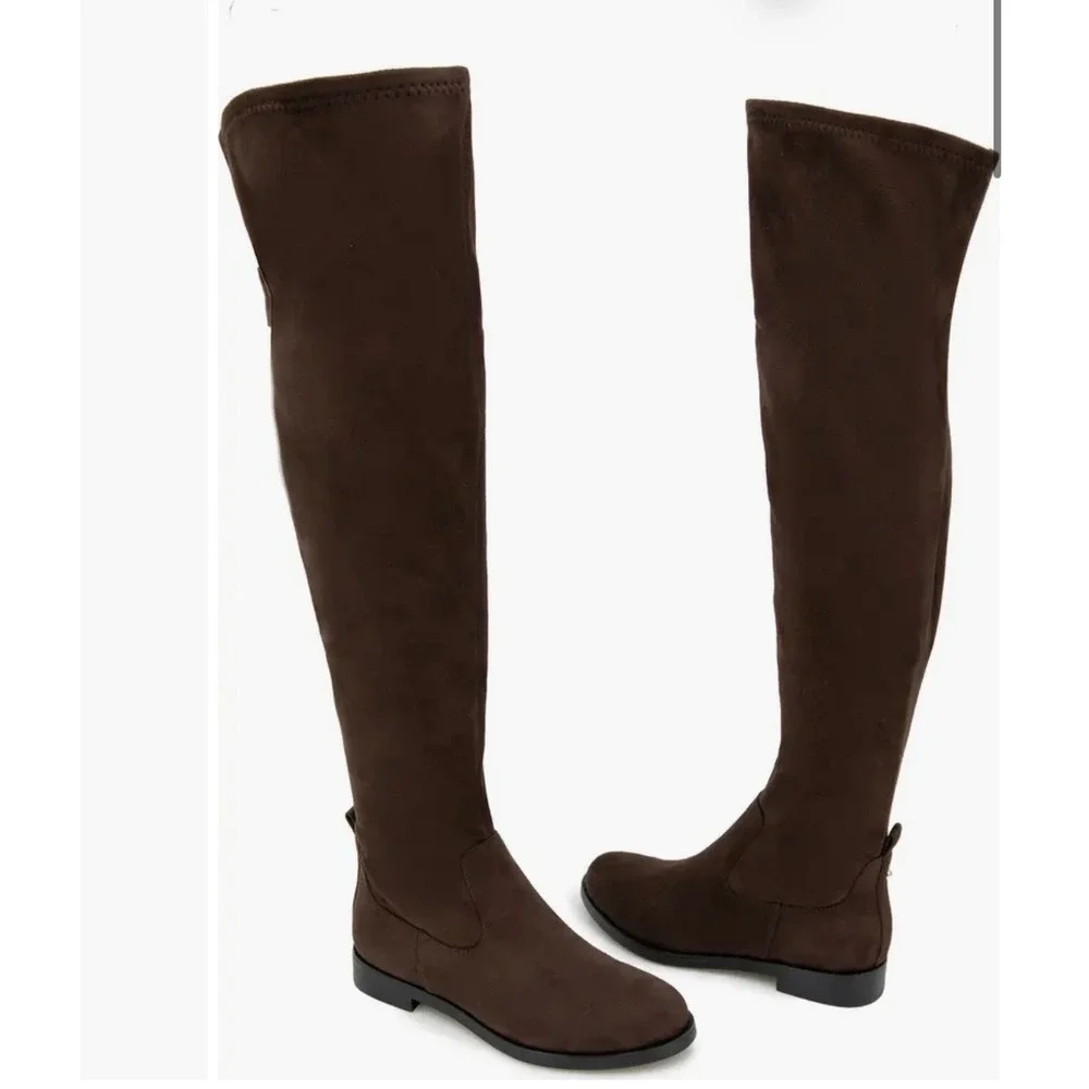 Kenneth Cole Reaction Wind-Y Burgundy Micro Suede Over The Knee Boots 6.5 M